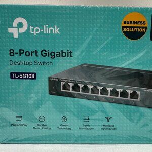 TP-Link TL-SG108 8-Port Gigabit Plug & Play Desktop Switch 10/100/1000Mbp Switch
